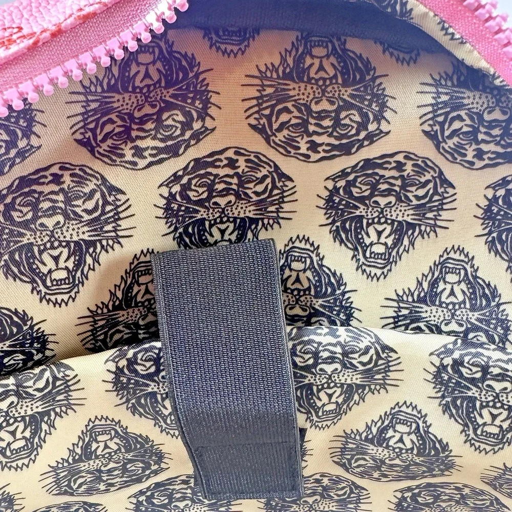 Ed Hardy Pink Multi Backpack NWT Rhinestone Hearts Skull Rose Tattoo Print Bag